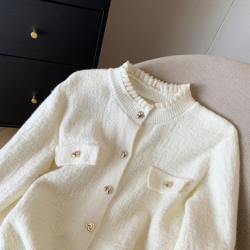 Cardigan Femme Automne - Pull Court Cozy Style Coréen, Design Délicat Coupe Ample
