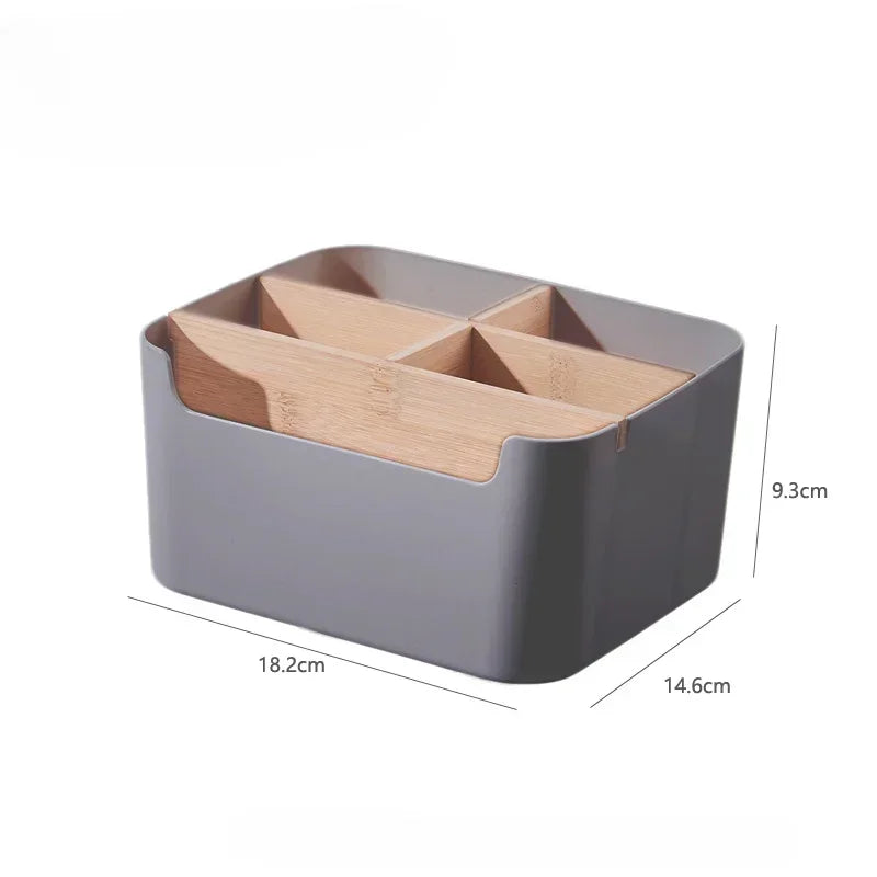 Organisateur Bureau Multifonctionnel Blanc - Rangement Compartiments Cosmétiques et Fournitures, Style Épuré