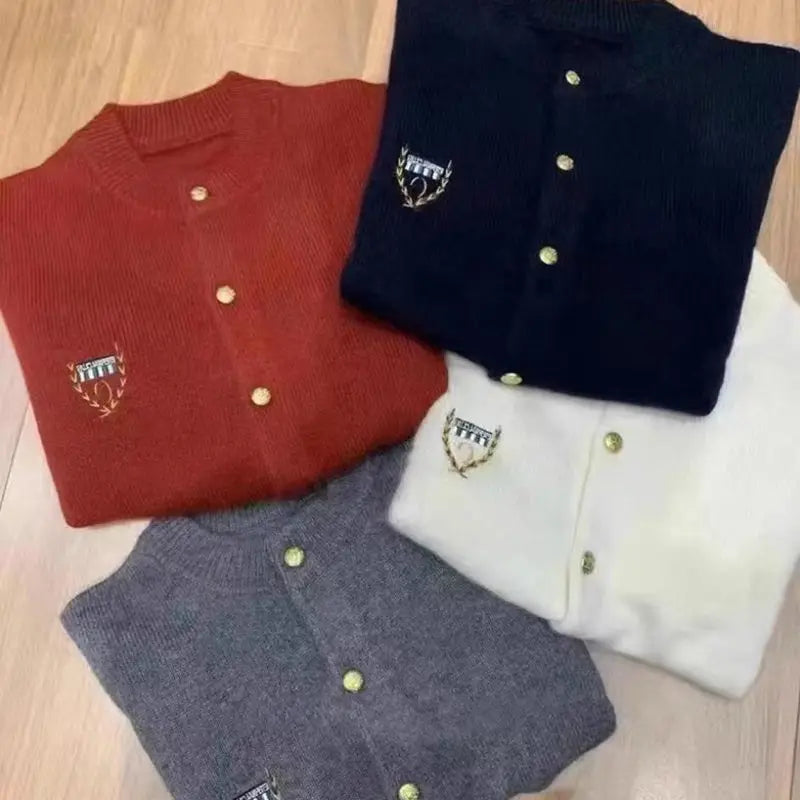Cardigan Brodé Campus - Veste en Maille Décontractée