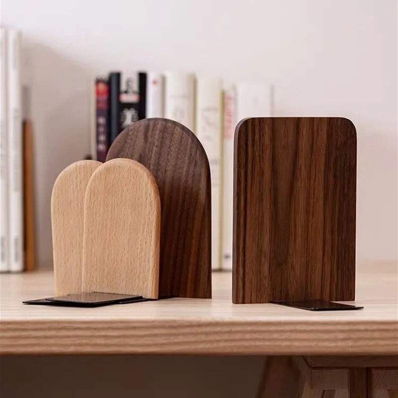 Serre-Livres Organisateur Bureau Bois Naturel - Support Rangement Livres et Accessoires