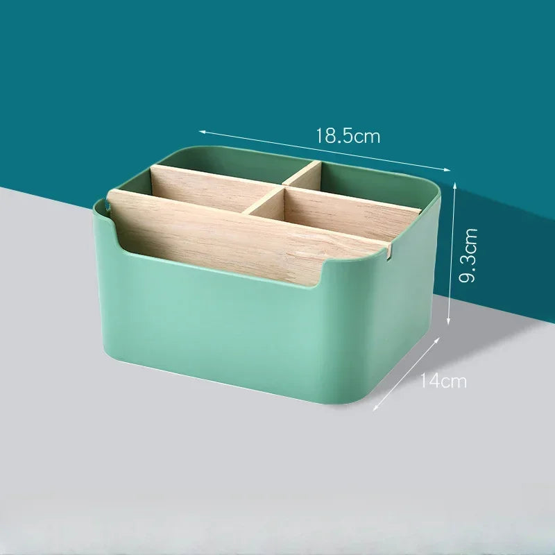 Organisateur Bureau Multifonctionnel Blanc - Rangement Compartiments Cosmétiques et Fournitures, Style Épuré
