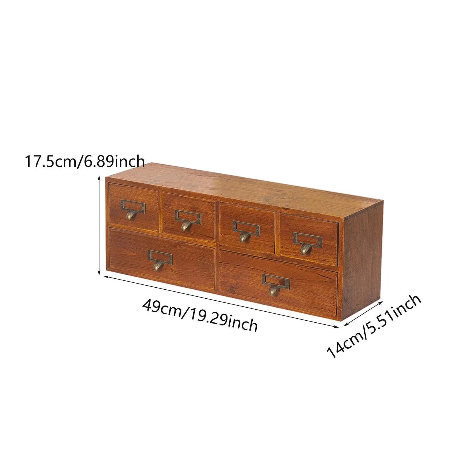 Organisateur de Bureau en Bois 6 Tiroirs - Boîte de Rangement Élégante, Style Campus Chic