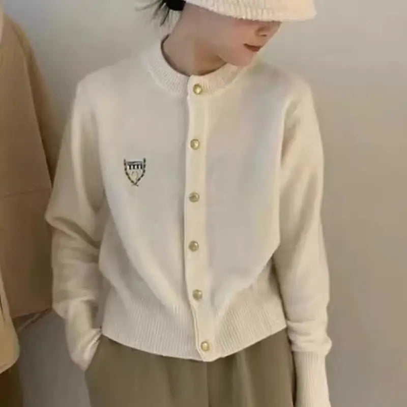 Cardigan Brodé Campus - Veste en Maille Décontractée