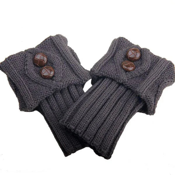 Jambières Laine Tricotée avec Boutons - Chaussettes Chaudes Motif Losange, Couvre-Bottes Automne Hiver