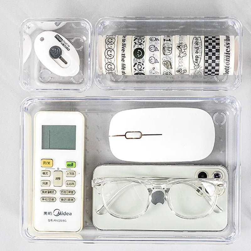Set 7 Pièces Organisateurs Tiroir - Rangement Plastique Transparent