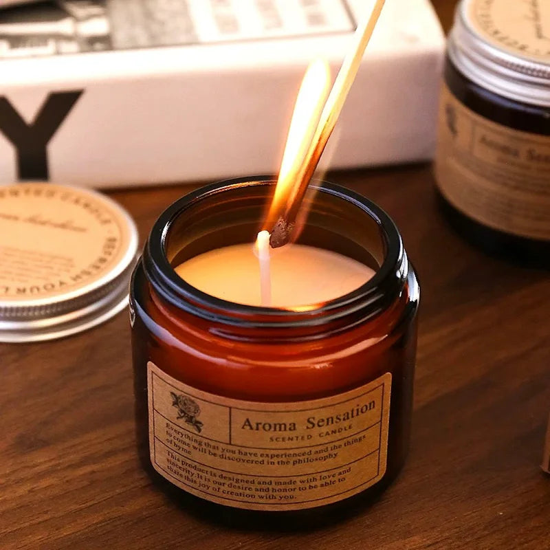 Bougie Parfumée Soja Sans Fumée - Huiles Essentielles Poire Anglaise Freesia - Décoration Luxe