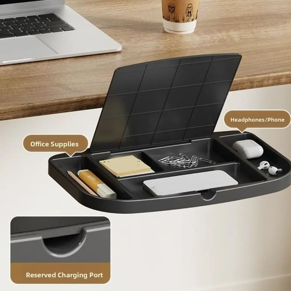 Organisateur de Bureau Rotatif Ajustable - Support Latéral Sous Bureau, Rangement Pivotant Gain d'Espace