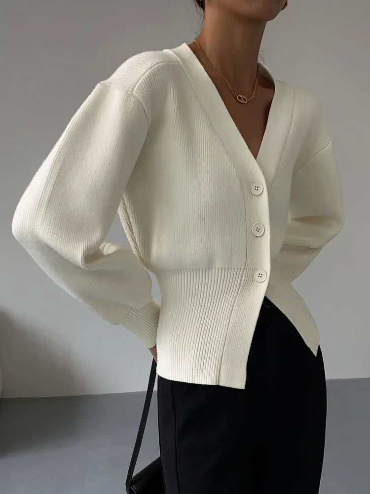 Cardigan Femme Automne - Pull Tricoté Élégant Manches Longues, Style Coréen Casual Chic