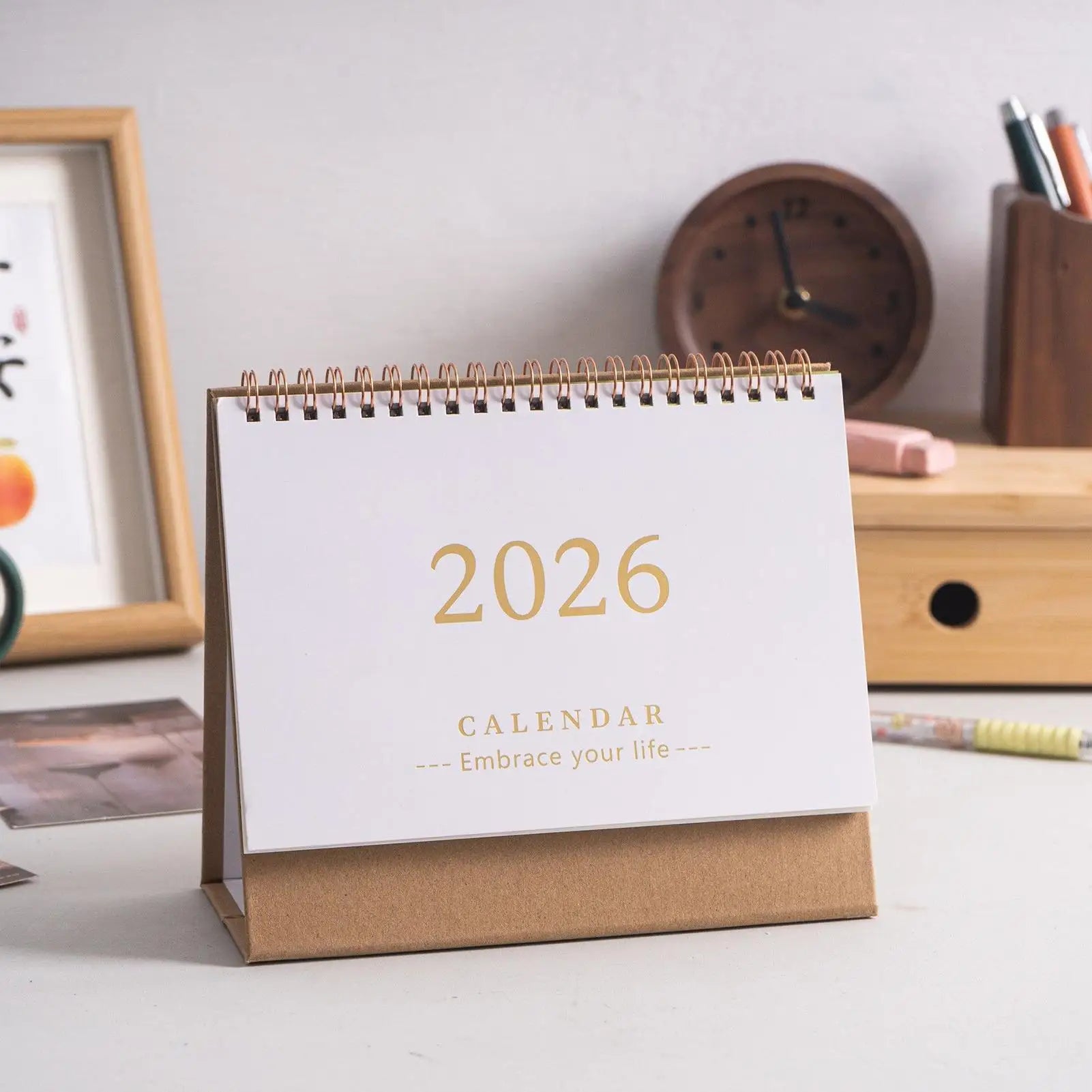 Calendrier de Bureau 2026 - Style Minimaliste, Compagnon Quotidien pour Planifier vos Rêves