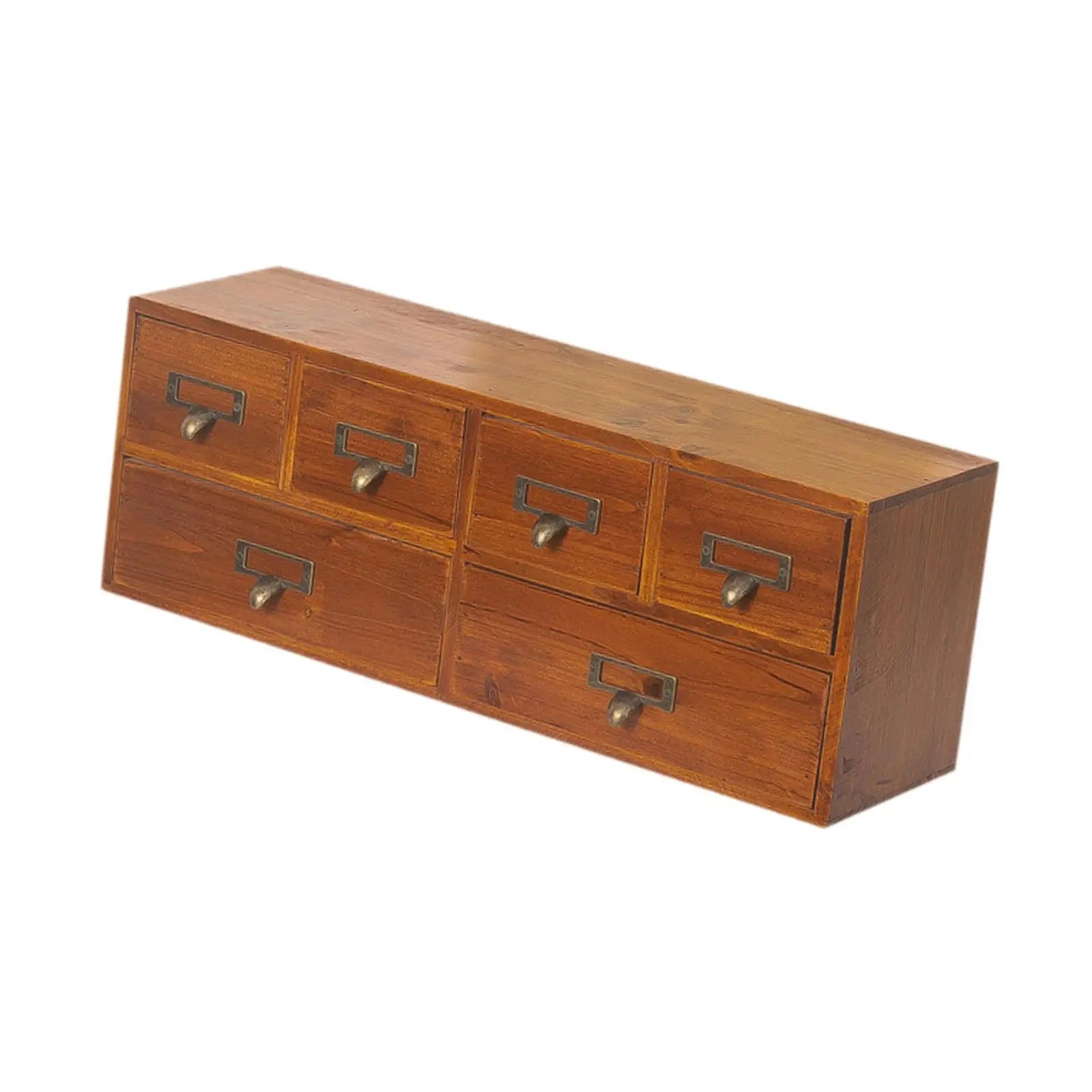 Organisateur de Bureau en Bois 6 Tiroirs - Boîte de Rangement Élégante, Style Campus Chic