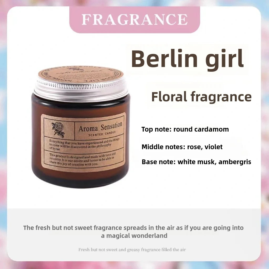Bougie Parfumée Soja Sans Fumée - Huiles Essentielles Poire Anglaise Freesia - Décoration Luxe