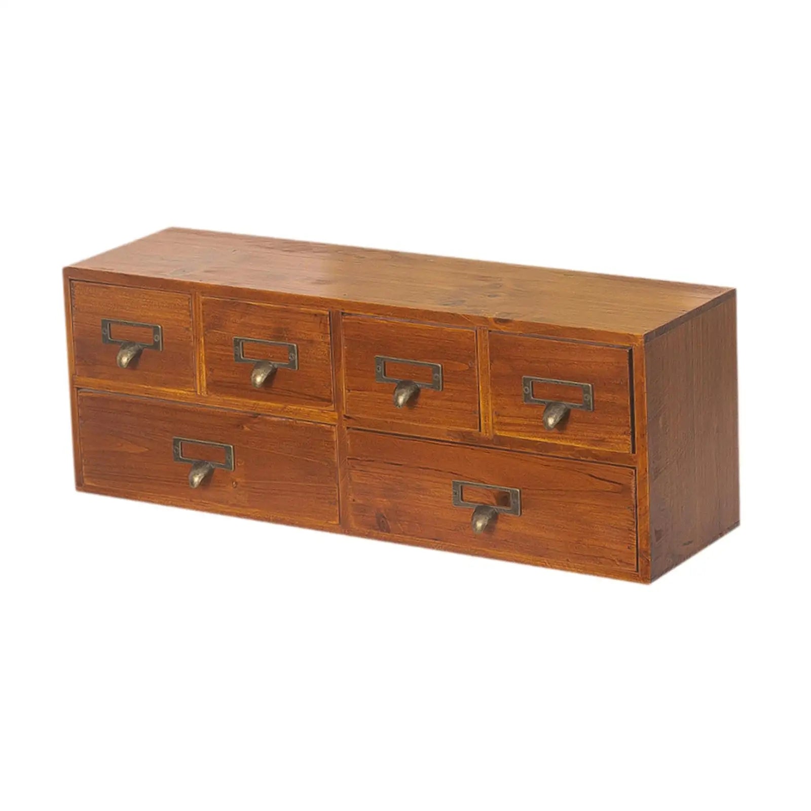 Organisateur de Bureau en Bois 6 Tiroirs - Boîte de Rangement Élégante, Style Campus Chic
