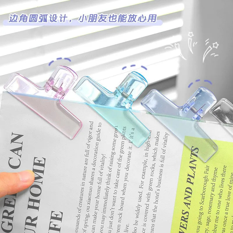 Clips Reliure Acrylique Colorés Transparents - Pinces Documents Planner, Organisateurs Bureau Étudiant