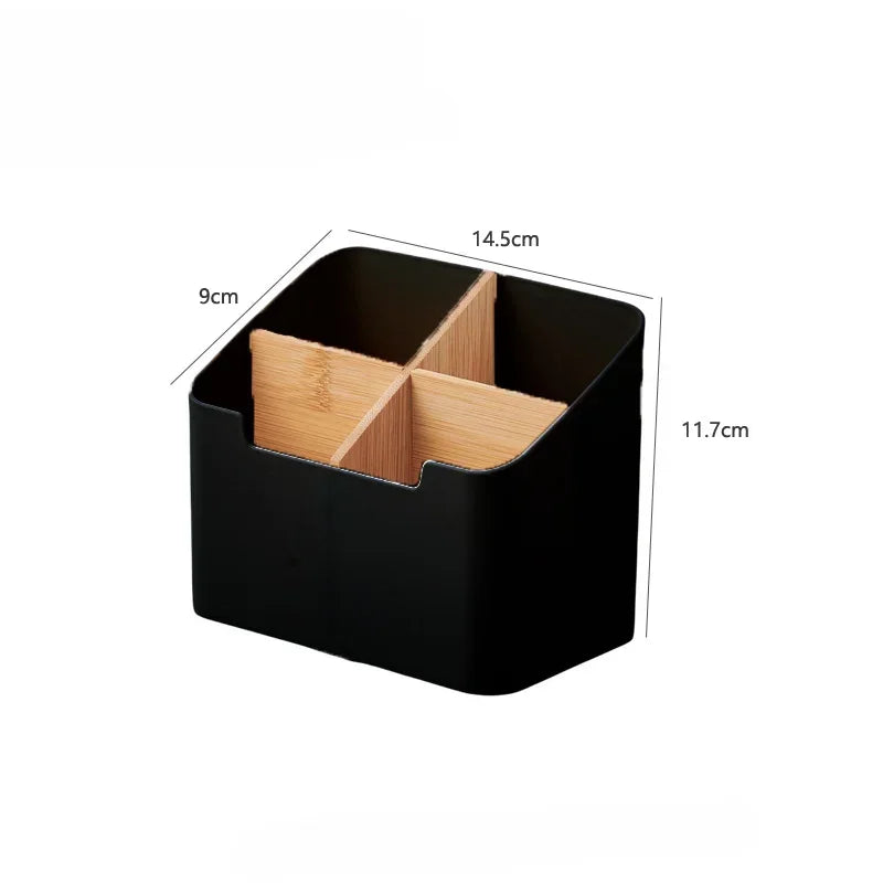 Organisateur Bureau Multifonctionnel Blanc - Rangement Compartiments Cosmétiques et Fournitures, Style Épuré