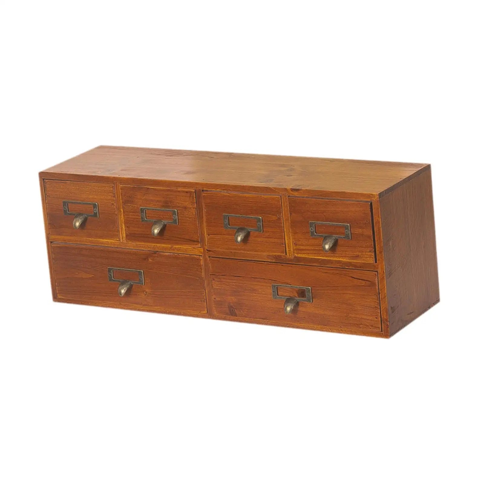 Organisateur de Bureau en Bois 6 Tiroirs - Boîte de Rangement Élégante, Style Campus Chic