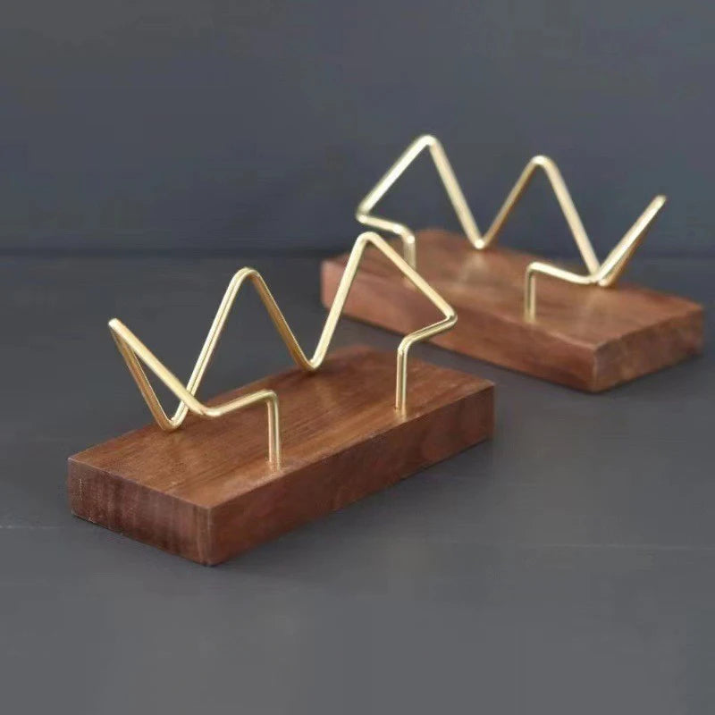 Porte-Cartes de Visite en Bois - Organisateur de Bureau Élégant