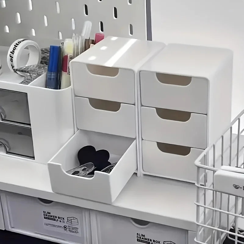 Organisateur de Bureau Chic 3 Étages avec Tiroirs - Parfait pour Fournitures, Bijoux et Cosmétiques