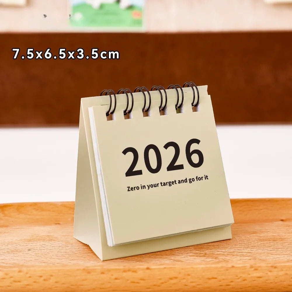 Mini Calendrier Bureau 2026 - Planner Spirale Créatif, Décoration Desktop Fournitures Étudiant