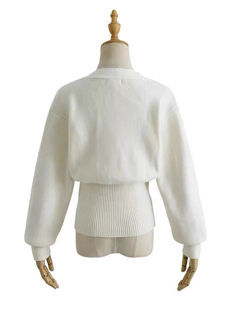 Cardigan Femme Automne - Pull Tricoté Élégant Manches Longues, Style Coréen Casual Chic