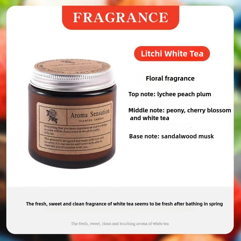 Bougie Parfumée Soja Sans Fumée - Huiles Essentielles Poire Anglaise Freesia - Décoration Luxe