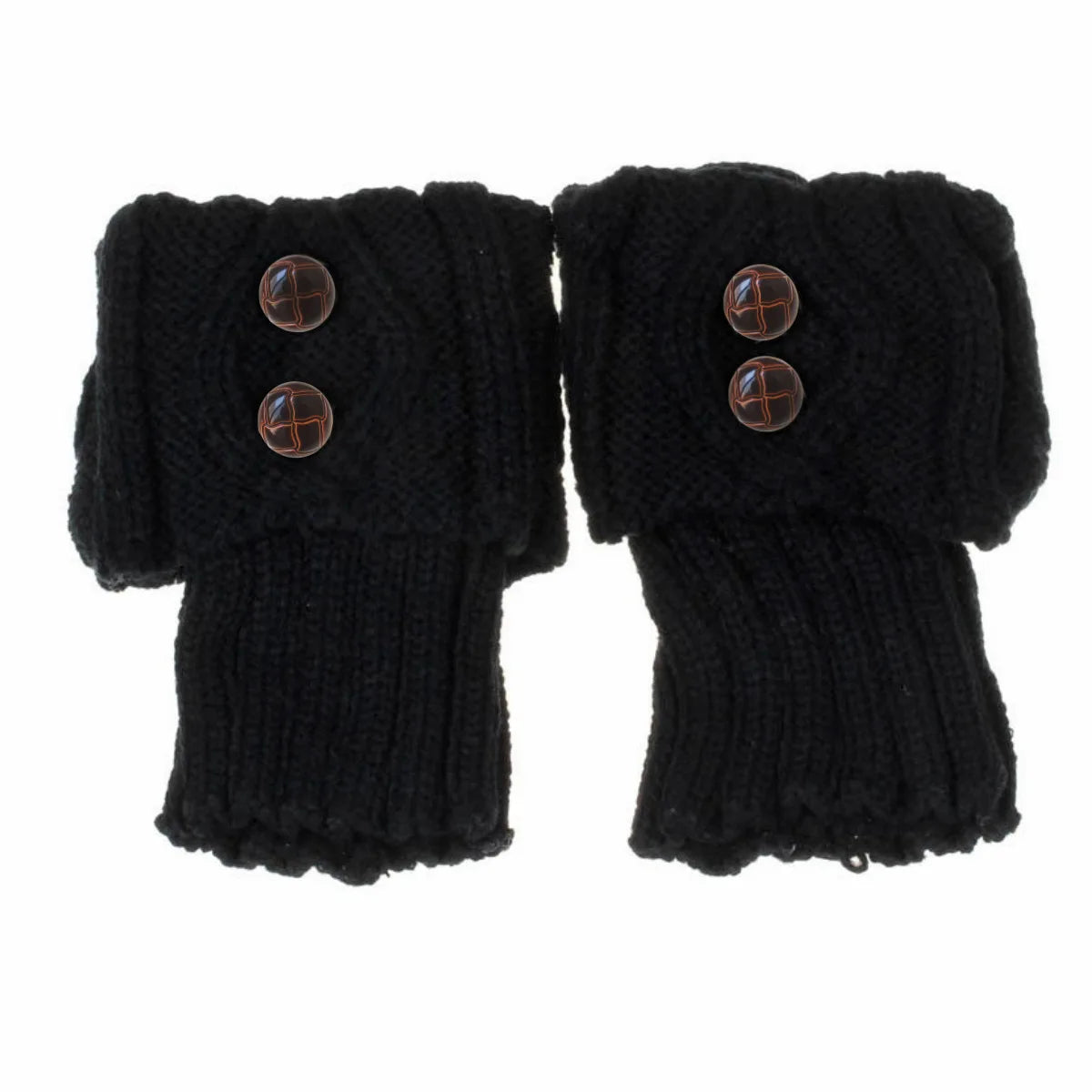 Jambières Laine Tricotée avec Boutons - Chaussettes Chaudes Motif Losange, Couvre-Bottes Automne Hiver