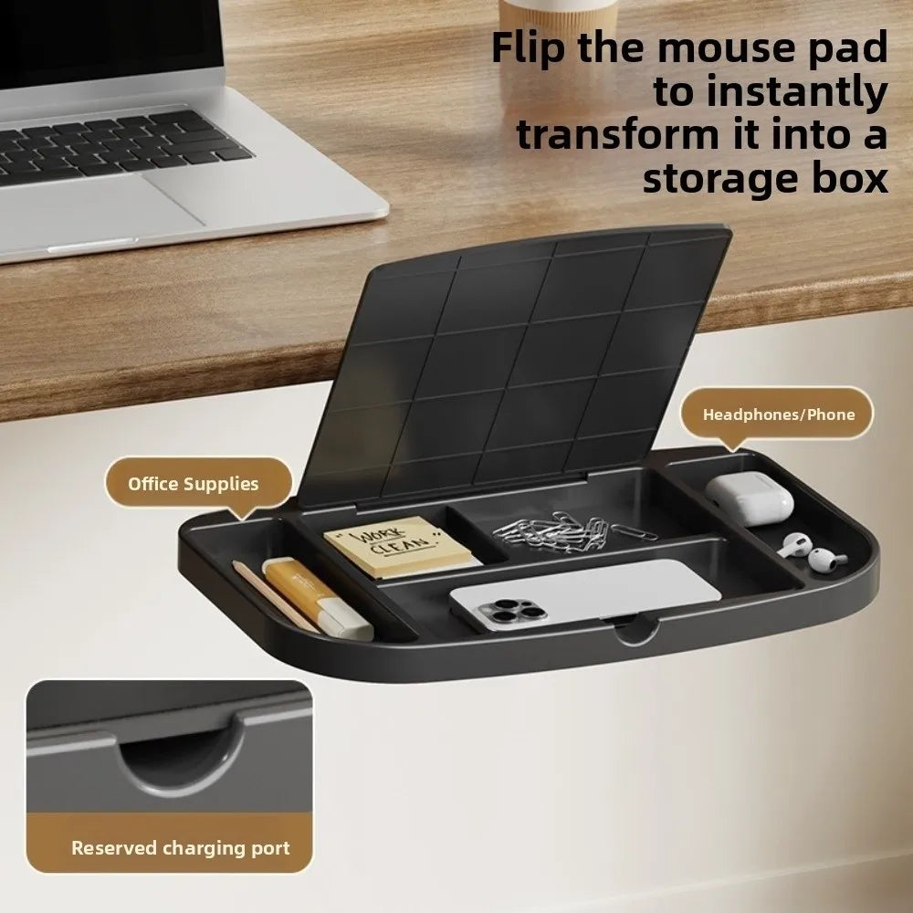 Organisateur de Bureau Rotatif Ajustable - Support Latéral Sous Bureau, Rangement Pivotant Gain d'Espace