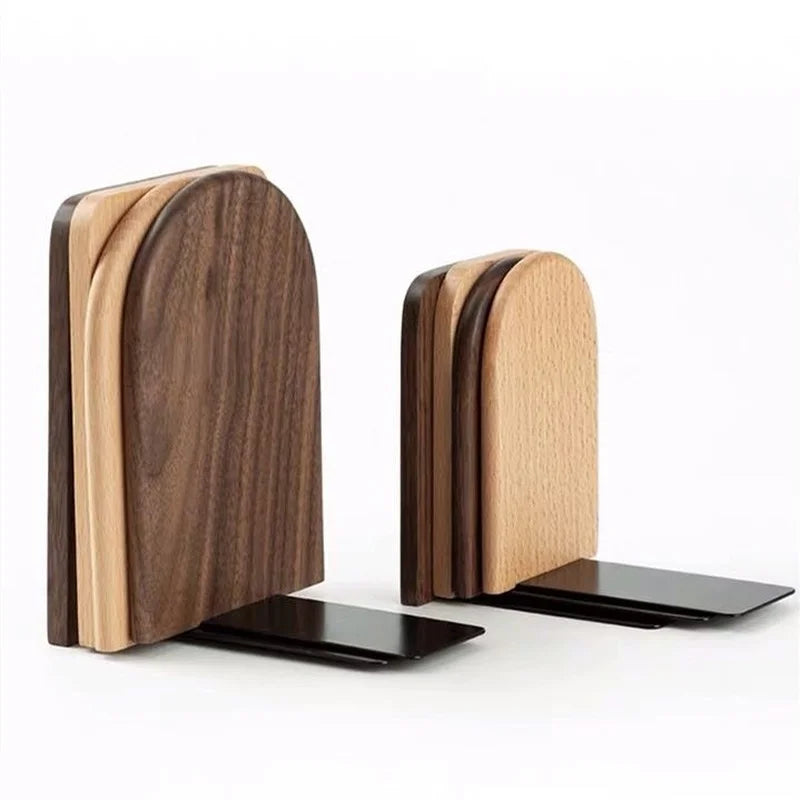 Serre-Livres Organisateur Bureau Bois Naturel - Support Rangement Livres et Accessoires