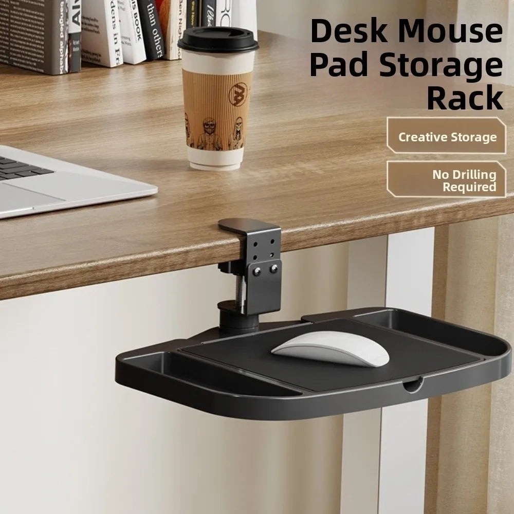 Organisateur de Bureau Rotatif Ajustable - Support Latéral Sous Bureau, Rangement Pivotant Gain d'Espace