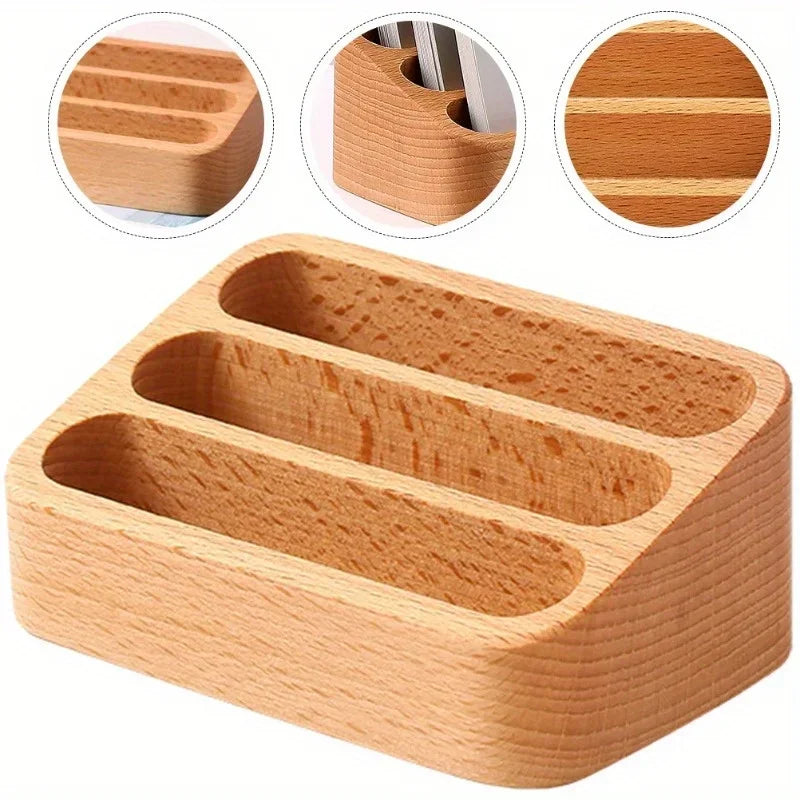 Présentoir à Cartes de Visite en Bois - Support de Bureau Design