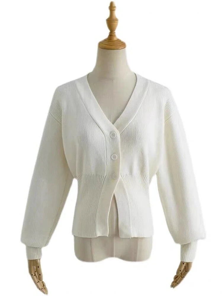 Cardigan Femme Automne - Pull Tricoté Élégant Manches Longues, Style Coréen Casual Chic