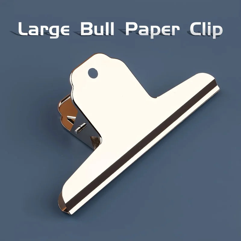 Clips Géants Métal Forme Taureau 14,5cm - Pinces Décoratives Bureau Tableau Affichage Photos