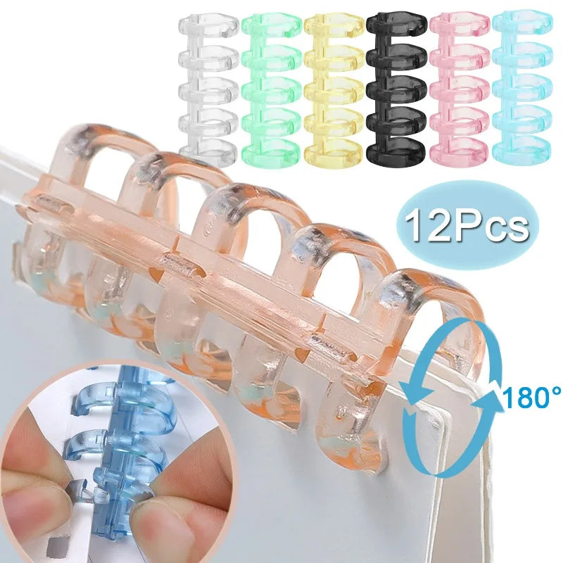 Anneaux de Reliure Amovibles - Clips Spirale pour Carnets et Classeurs, Fournitures Bureau Étudiant