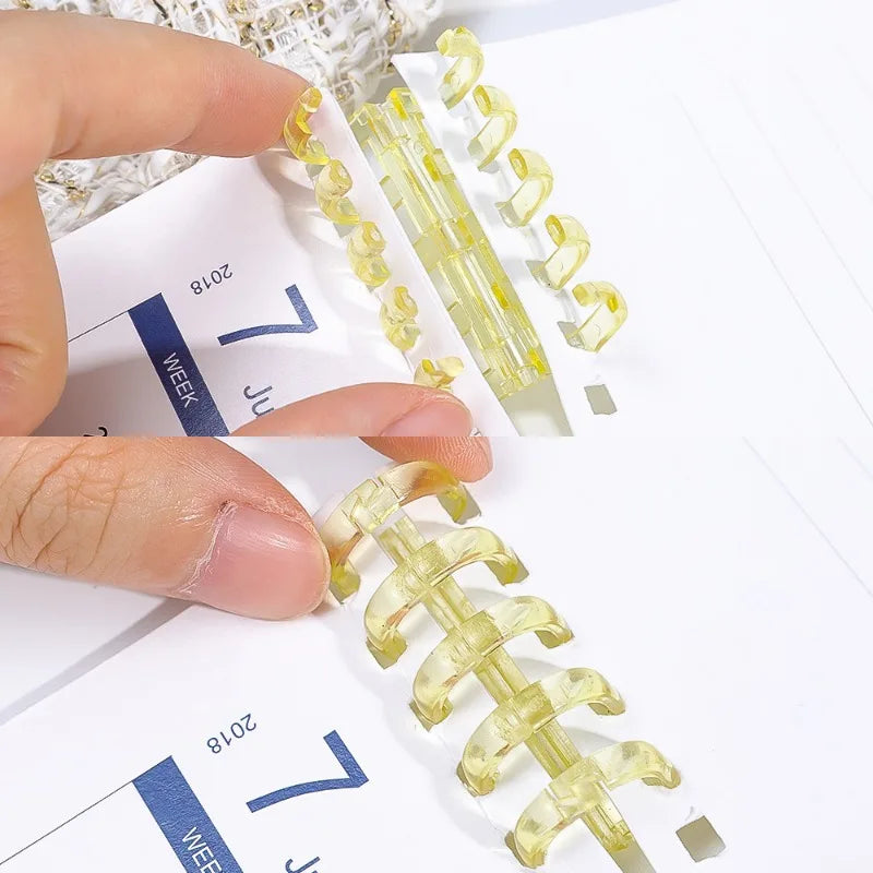Anneaux de Reliure Amovibles - Clips Spirale pour Carnets et Classeurs, Fournitures Bureau Étudiant