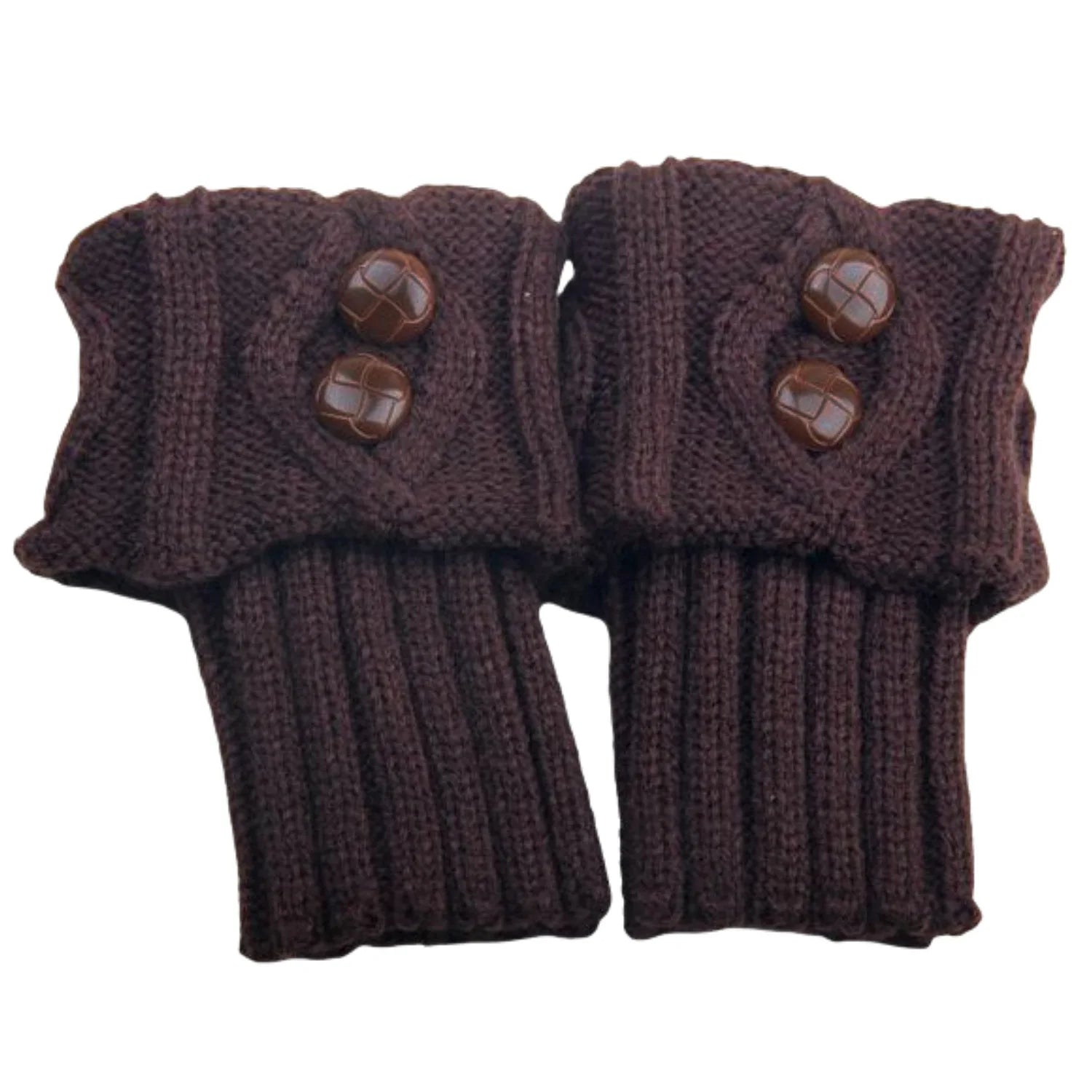 Jambières Laine Tricotée avec Boutons - Chaussettes Chaudes Motif Losange, Couvre-Bottes Automne Hiver