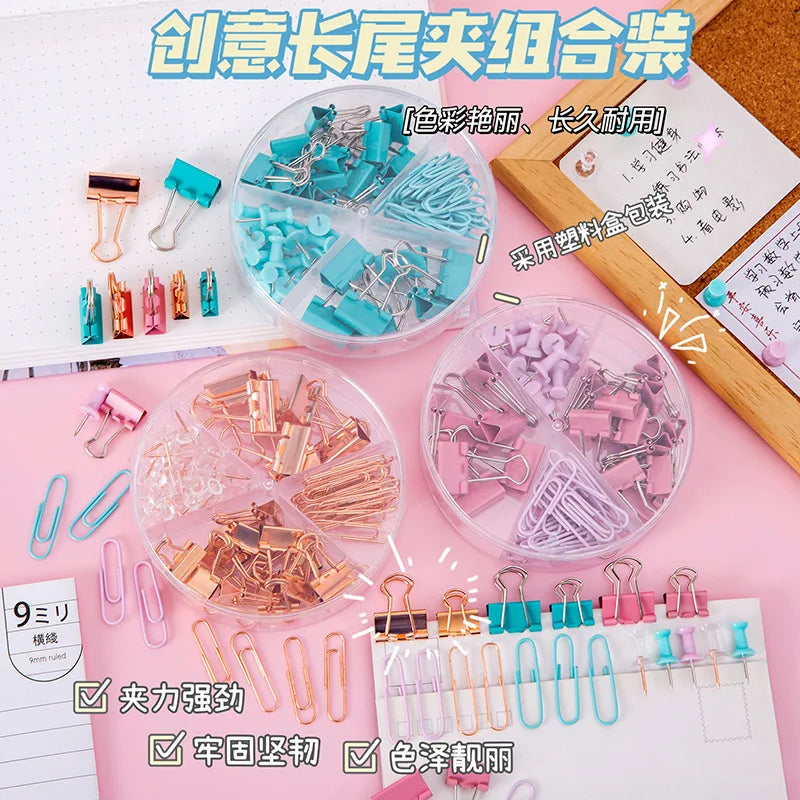 Set Clips et Reliures Métalliques Bview Art - Fournitures Bureau Design, Accessoires Organisateurs Mignons