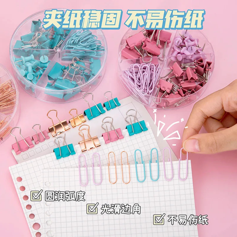 Set Clips et Reliures Métalliques Bview Art - Fournitures Bureau Design, Accessoires Organisateurs Mignons