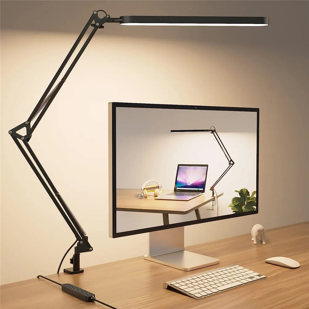 Lampe Bureau LED Dimmable - 3 Couleurs 10 Niveaux Luminosité