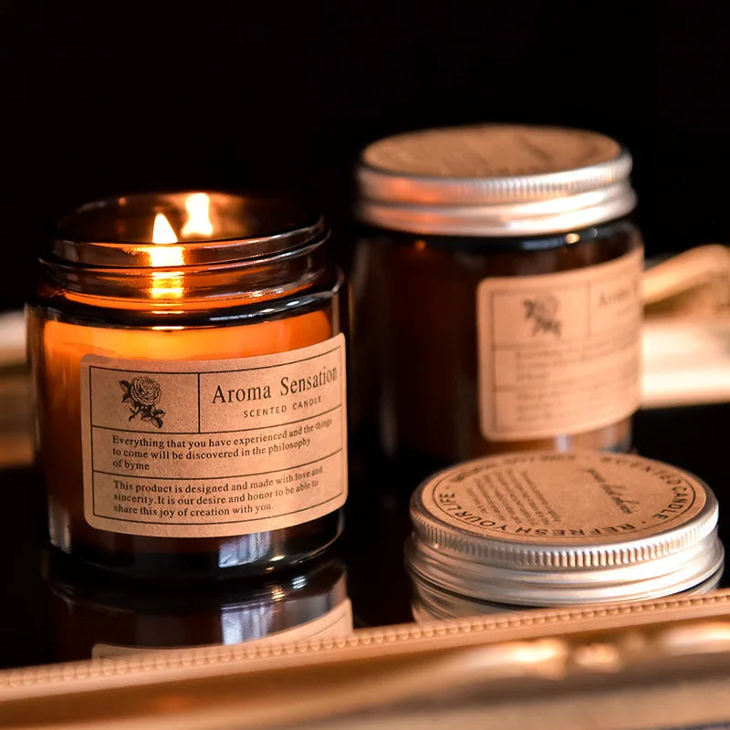 Bougie Parfumée Soja Sans Fumée - Huiles Essentielles Poire Anglaise Freesia - Décoration Luxe