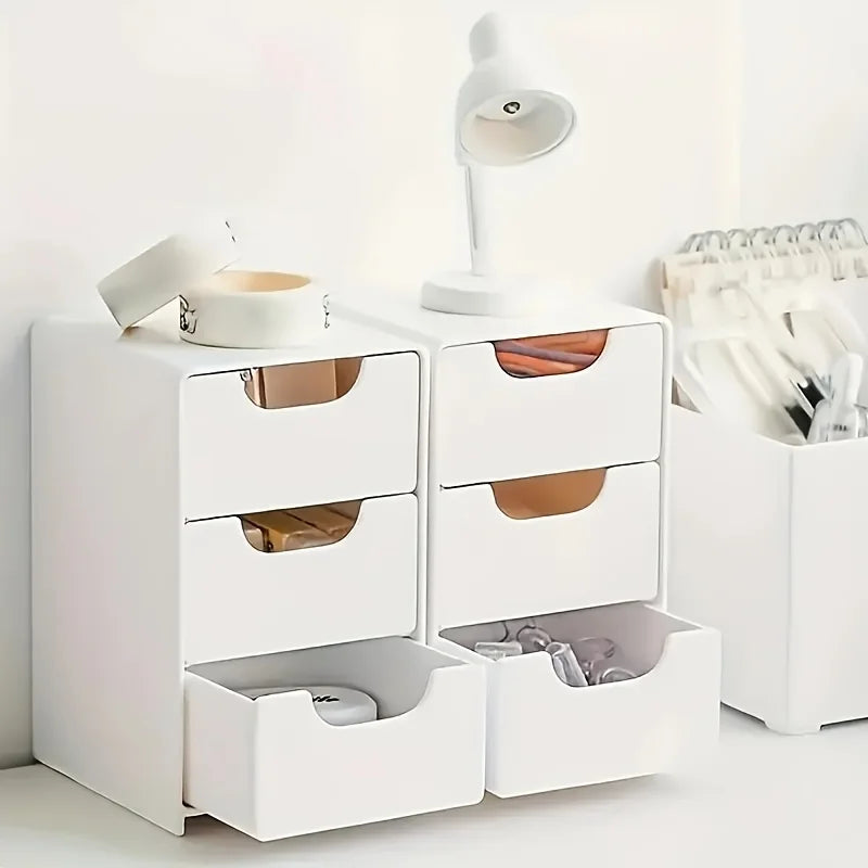 Organisateur de Bureau Chic 3 Étages avec Tiroirs - Parfait pour Fournitures, Bijoux et Cosmétiques