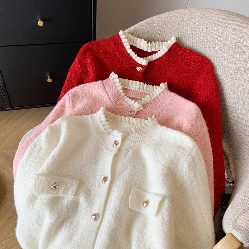 Cardigan Femme Automne - Pull Court Cozy Style Coréen, Design Délicat Coupe Ample
