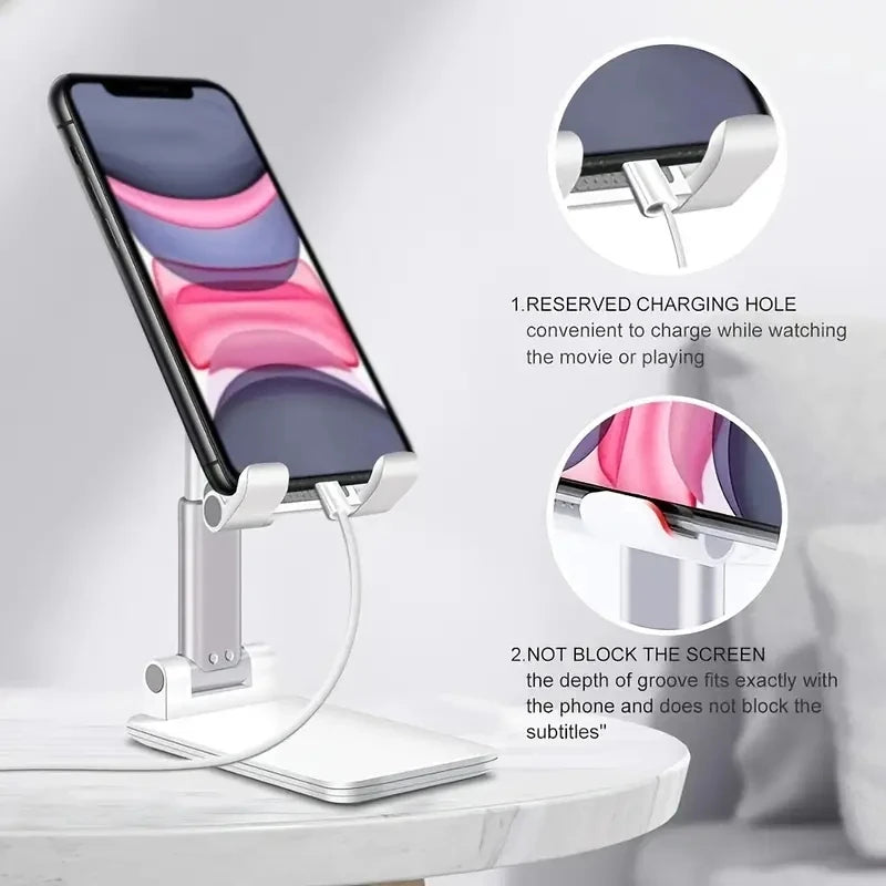 Support Bureau Ajustable - Porte Téléphone et Tablette Élégant, Design Épuré