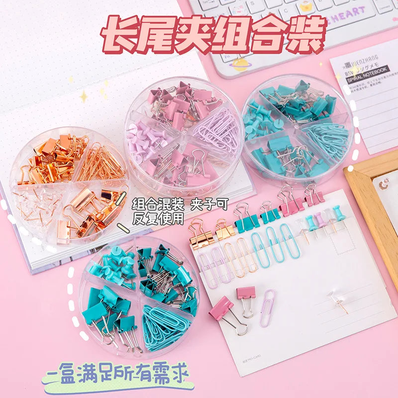 Set Clips et Reliures Métalliques Bview Art - Fournitures Bureau Design, Accessoires Organisateurs Mignons