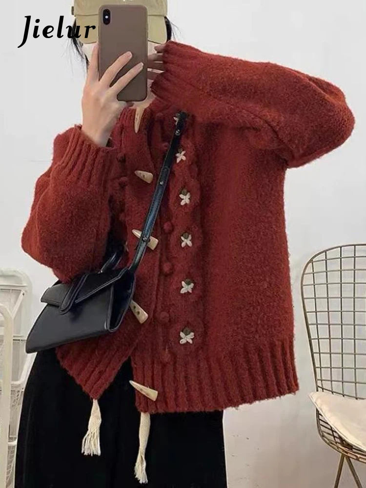 Cardigan Femme Automne Classique - Pull Col Rond Doux Tricoté, Coupe Ample