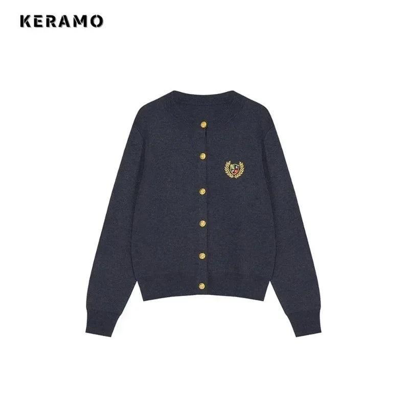 Pull Preppy Vintage - Cardigan Col V Boutonnage Simple