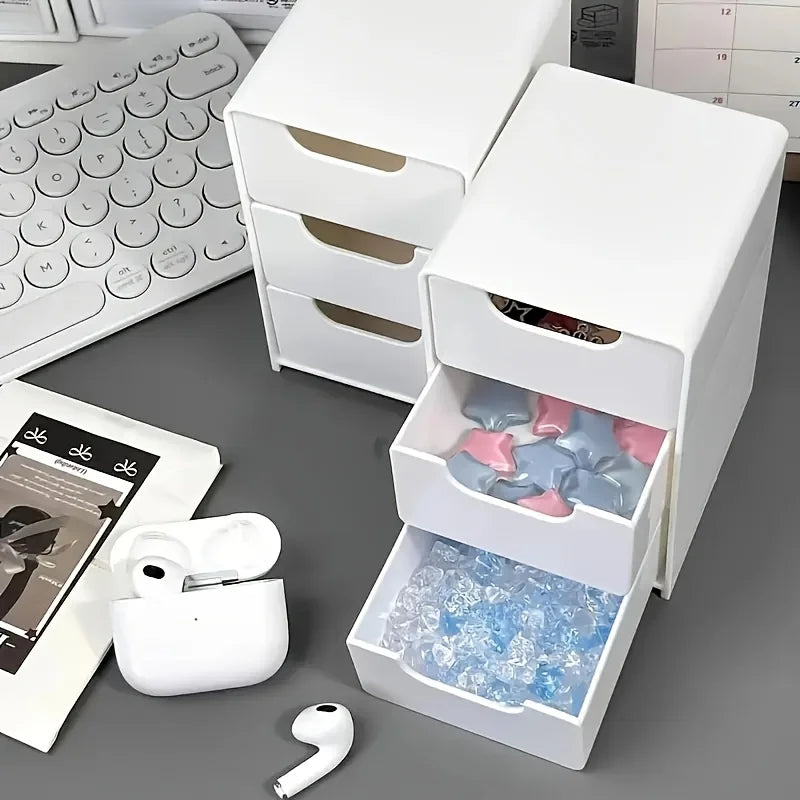 Organisateur de Bureau Chic 3 Étages avec Tiroirs - Parfait pour Fournitures, Bijoux et Cosmétiques