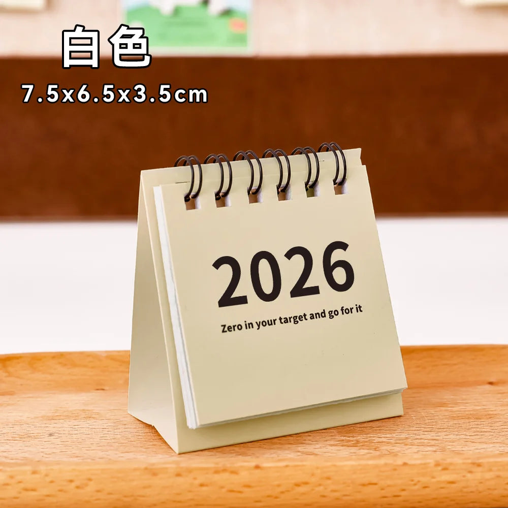 Mini Calendrier Bureau 2026 - Planner Spirale Créatif, Décoration Desktop Fournitures Étudiant