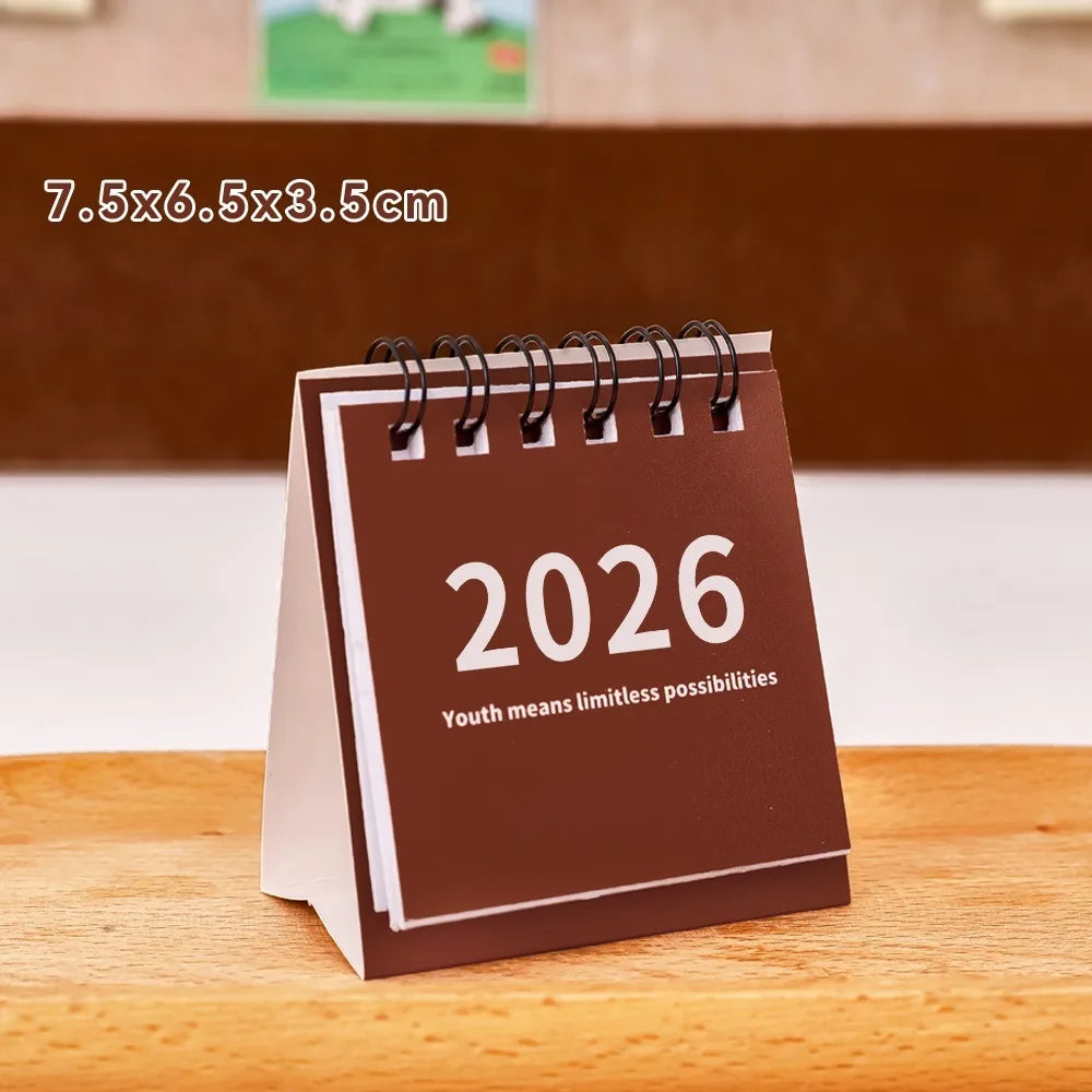 Mini Calendrier Bureau 2026 - Planner Spirale Créatif, Décoration Desktop Fournitures Étudiant