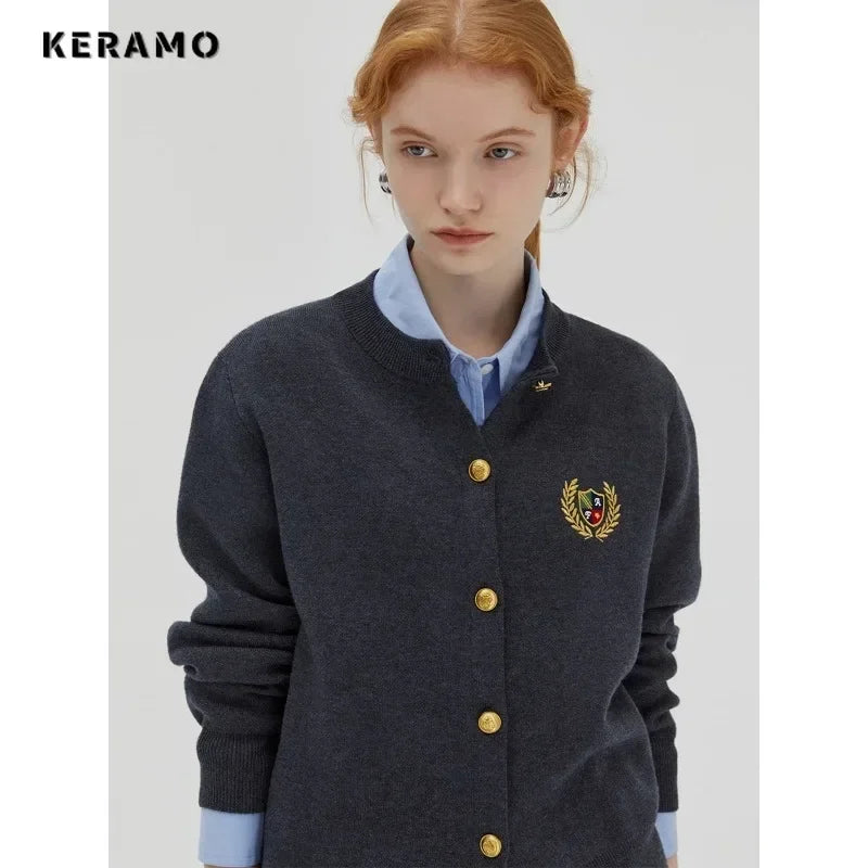 Pull Preppy Vintage - Cardigan Col V Boutonnage Simple