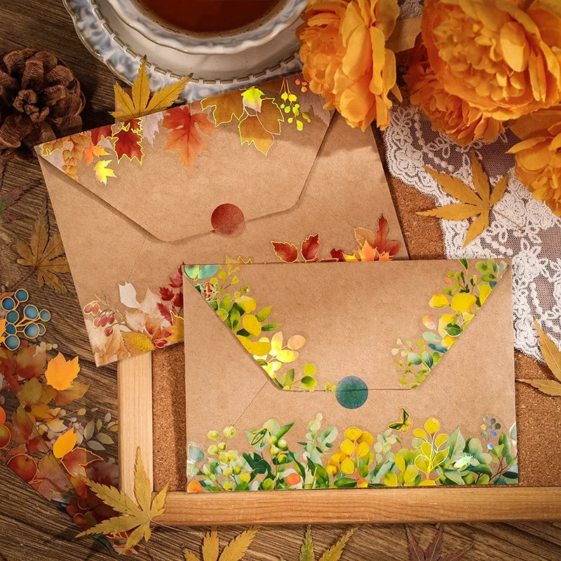 Pack 15 Stickers Feuilles d'Automne PET - DIY Scrapbooking Planner Déco Agenda Esthétique