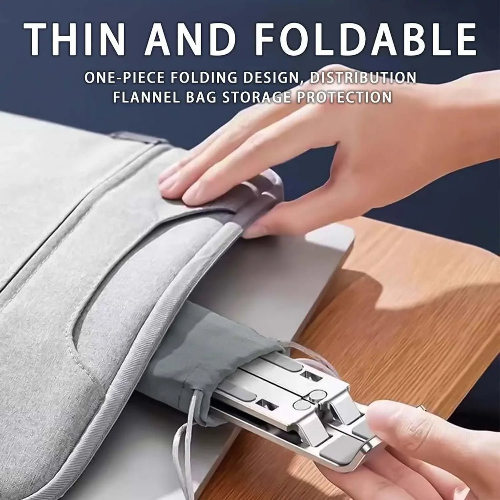 Support Laptop Aluminium Ajustable - 6 Niveaux de Hauteur, Pliable et Portable 8-16 pouces